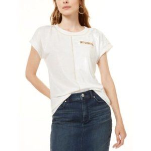 *NWT* INC International Concepts Bright White Metallic T-Shirt M